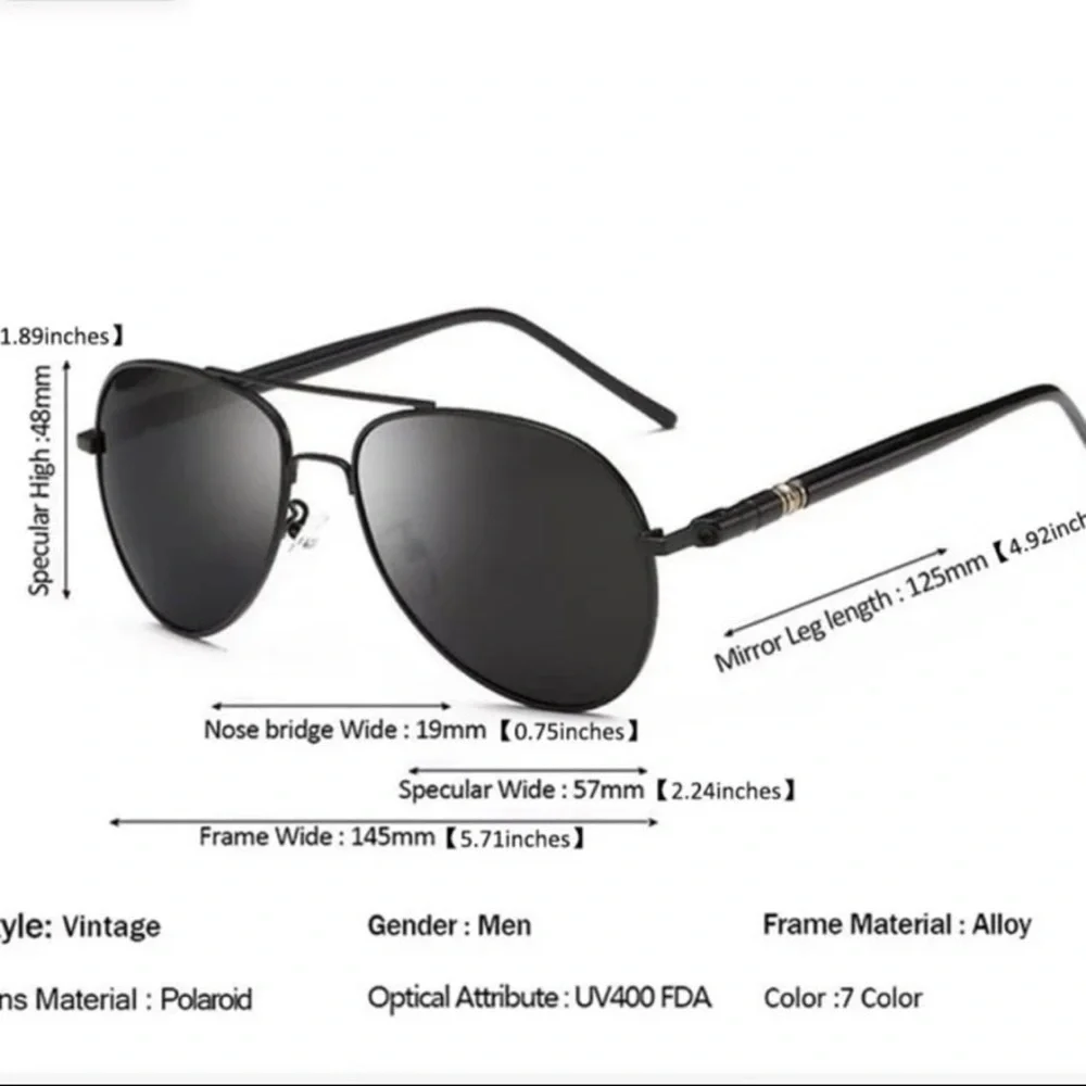 Mens Metal Aviator Sunglasses Gunmetal Gray Frames Polarized Lenses New